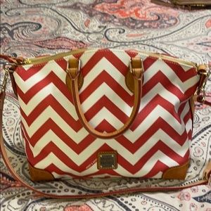 Dooney & Bourke red and white chevron purse
